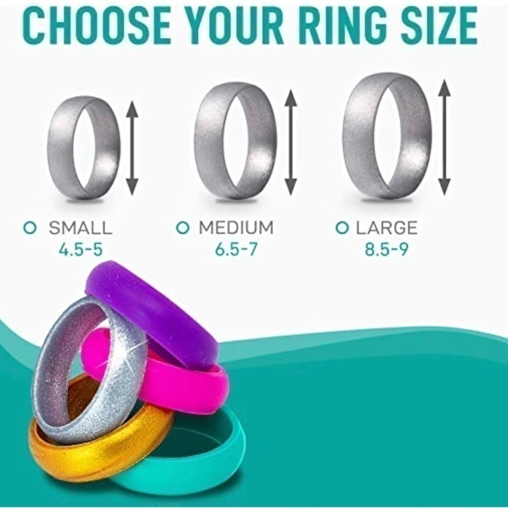 EVERY ring jewelry 5 pack silicone ring variety set sz small NWT - Picture 4 of 16